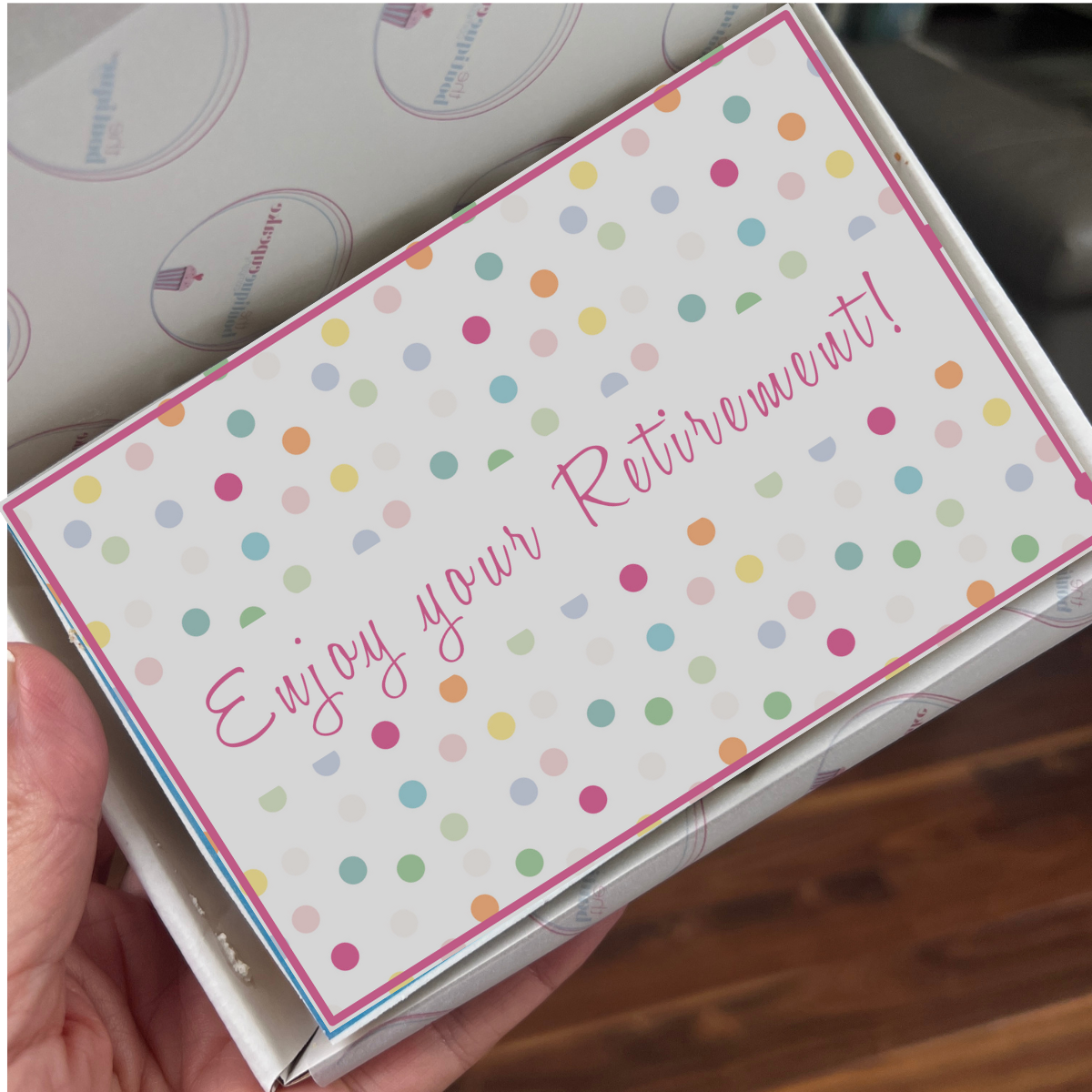 Personalised edible retirement & leaving cards, made from cake, for every occasion – UK nationwide delivery