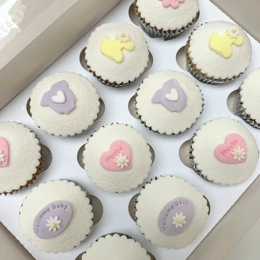 Personalised new baby cupcake gift box for special occasions – UK nationwide delivery