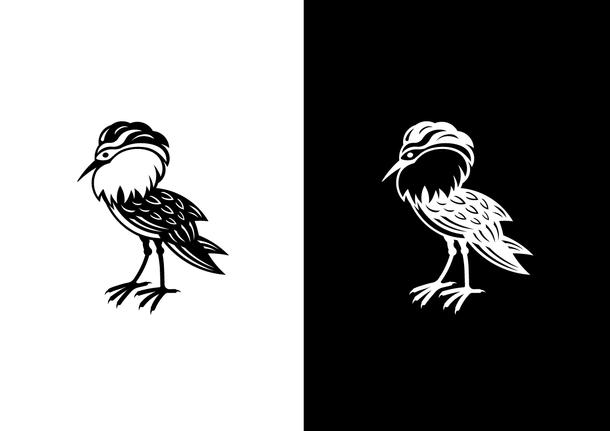 Monochrome Ruff bird
