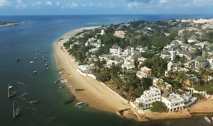 Aerial view of Lamu