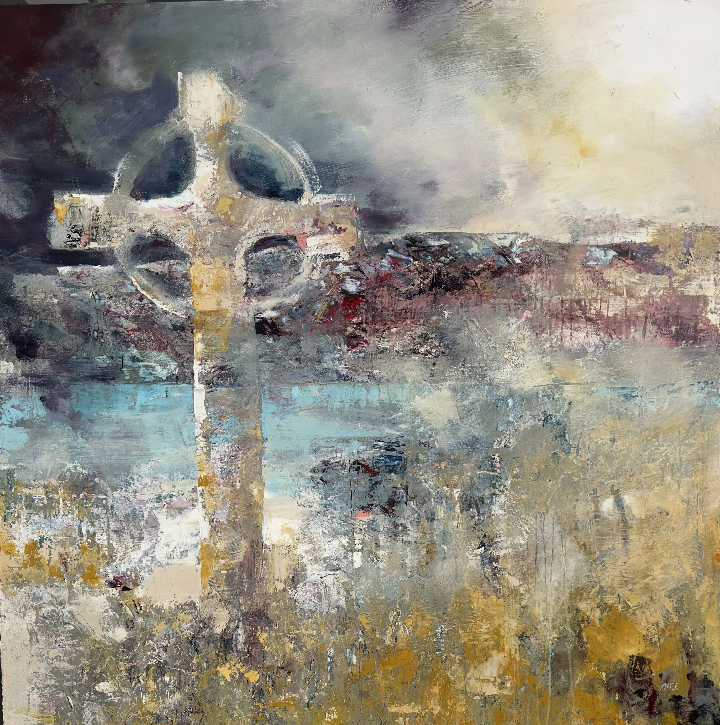  2026 Exhibition - Calgary Arts Centre - Mull   GRIT &amp; GRACE: IONA    150 × 150cm acrylic on canvas   Available - Mail to:  ask@calgarygallery.co.uk   Or go to -  https://calgarygallery.co.uk/collections/david-page  