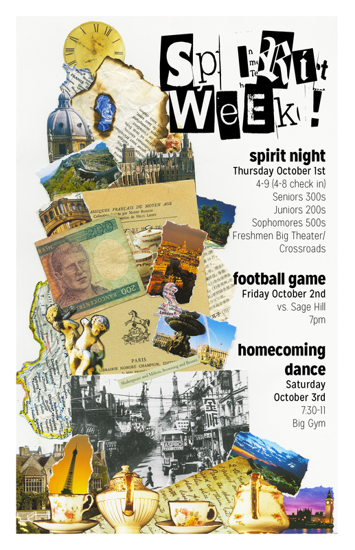 Spirit Week (collage/digital, 11x17")