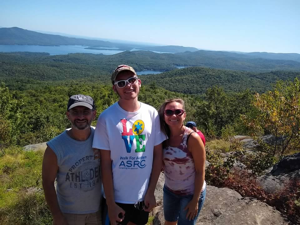 The family on Cat Mountain, Adirondack Park, Lake George region, New York state.