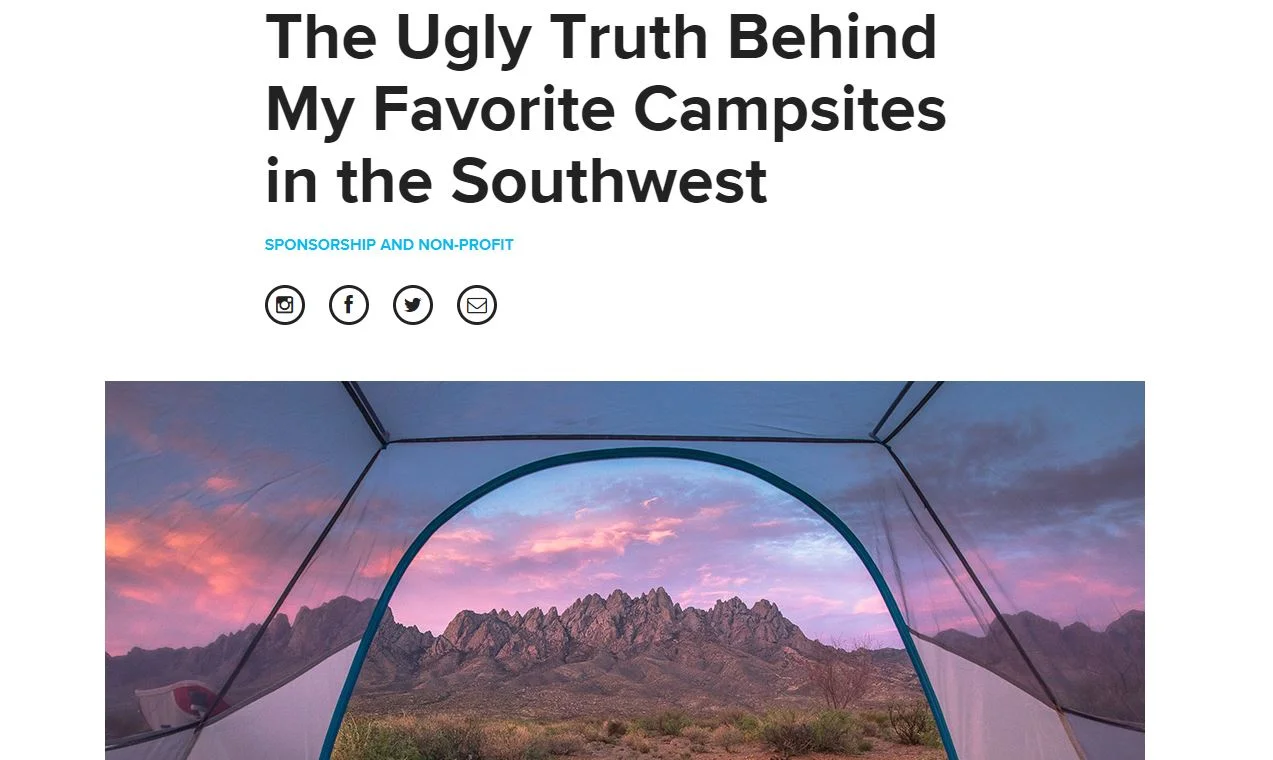 Read the article by Instagram inspiration @elisabethontheroad : http://blog.bigagnes.com/ugly-truth-behind-favorite-campsites-southwest/ 