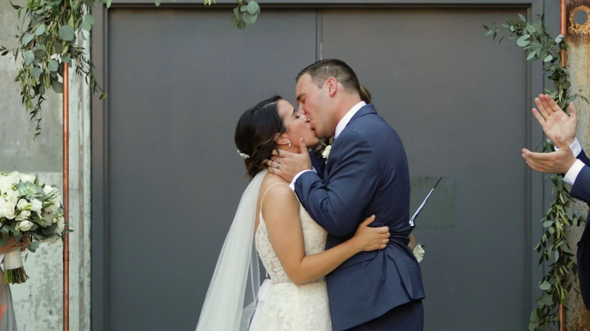 Candid moment from a Columbus wedding film