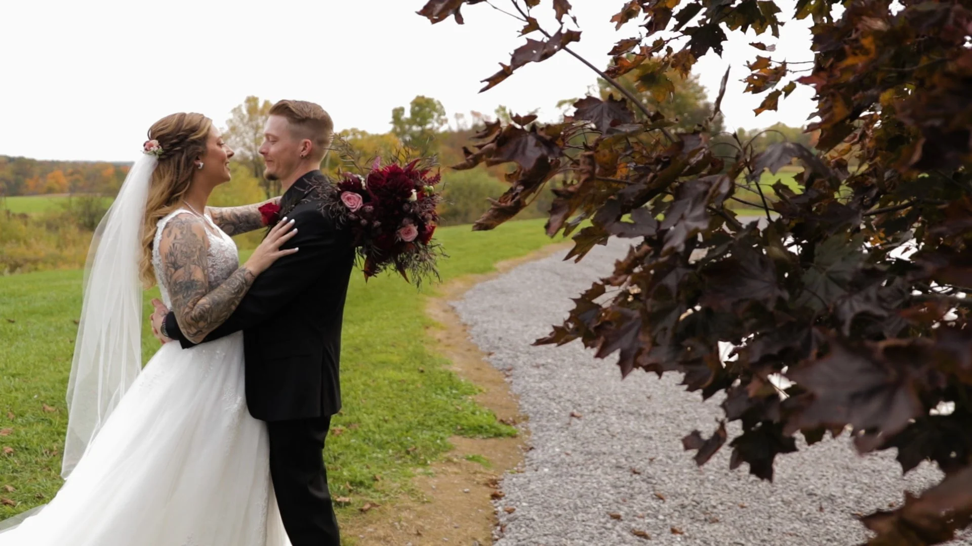 Cinematic wedding film still in Pittsburgh, PA by Blue Home Productions.