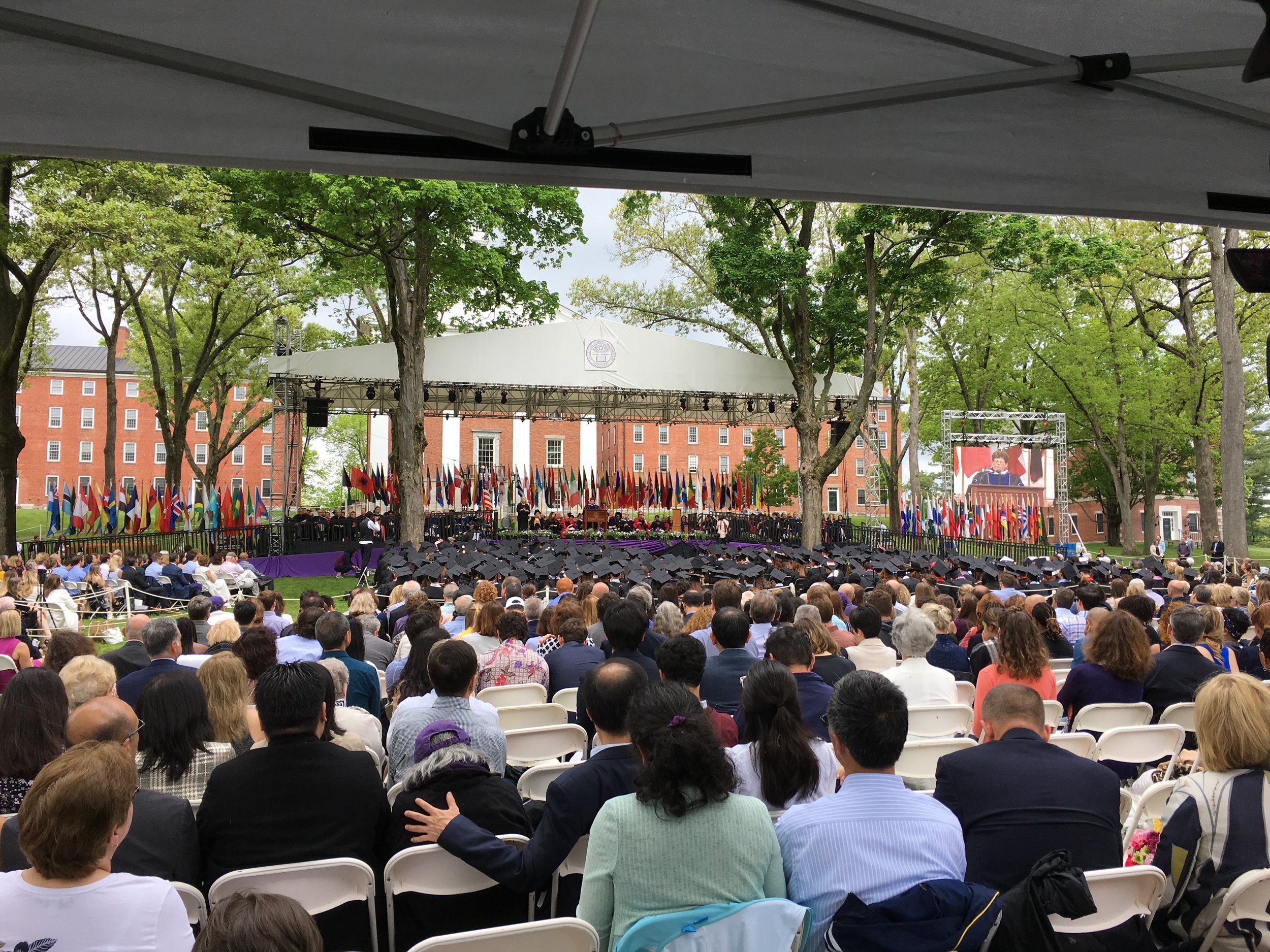  Flown L’acoustic dV-dosc at the Amherst College Commencement. 