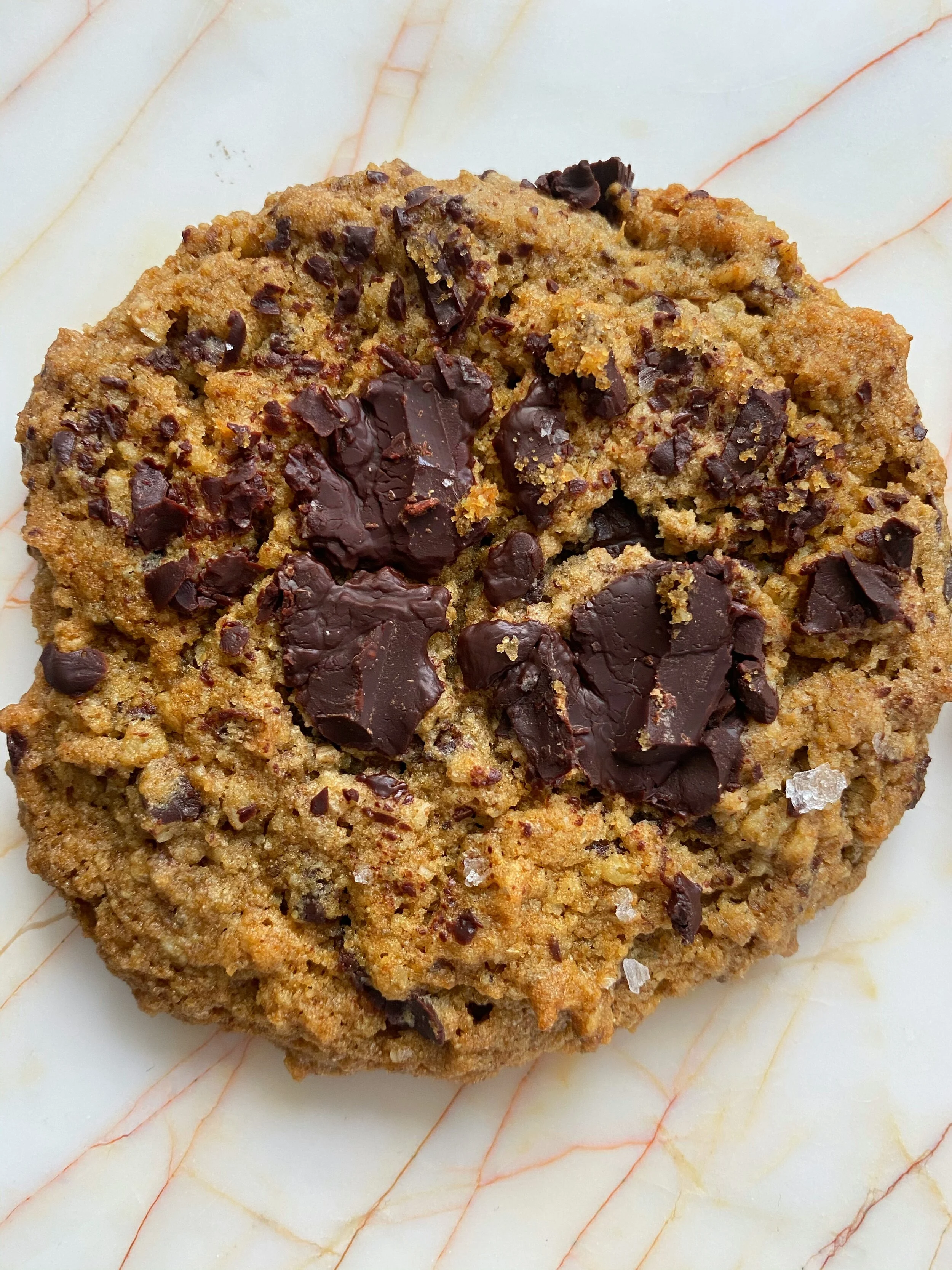 Salted Rye Tahini Chocolate Cookies