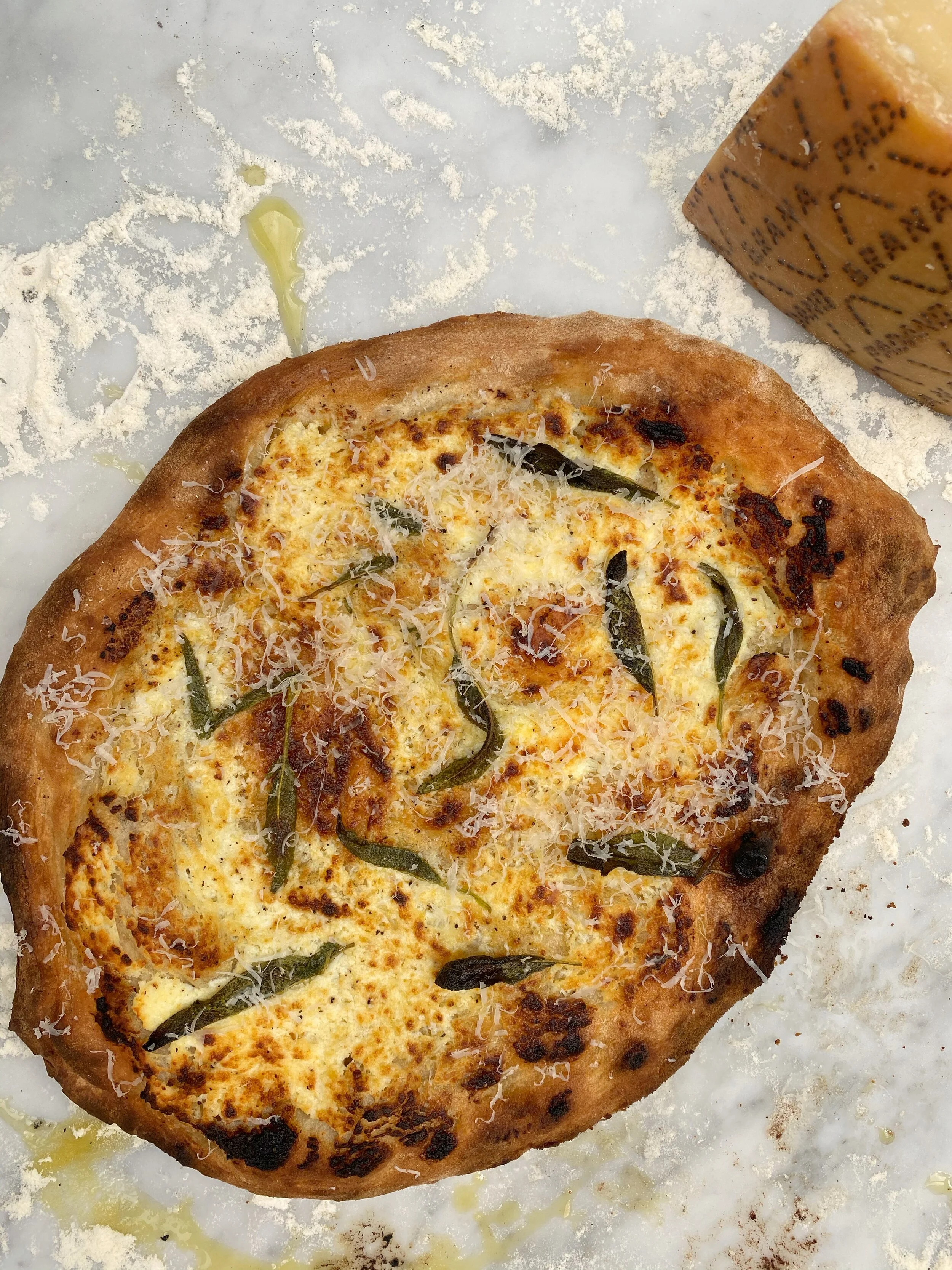 Pizza Bianca with Grana Padano Riserva &amp; Smoked Garlic