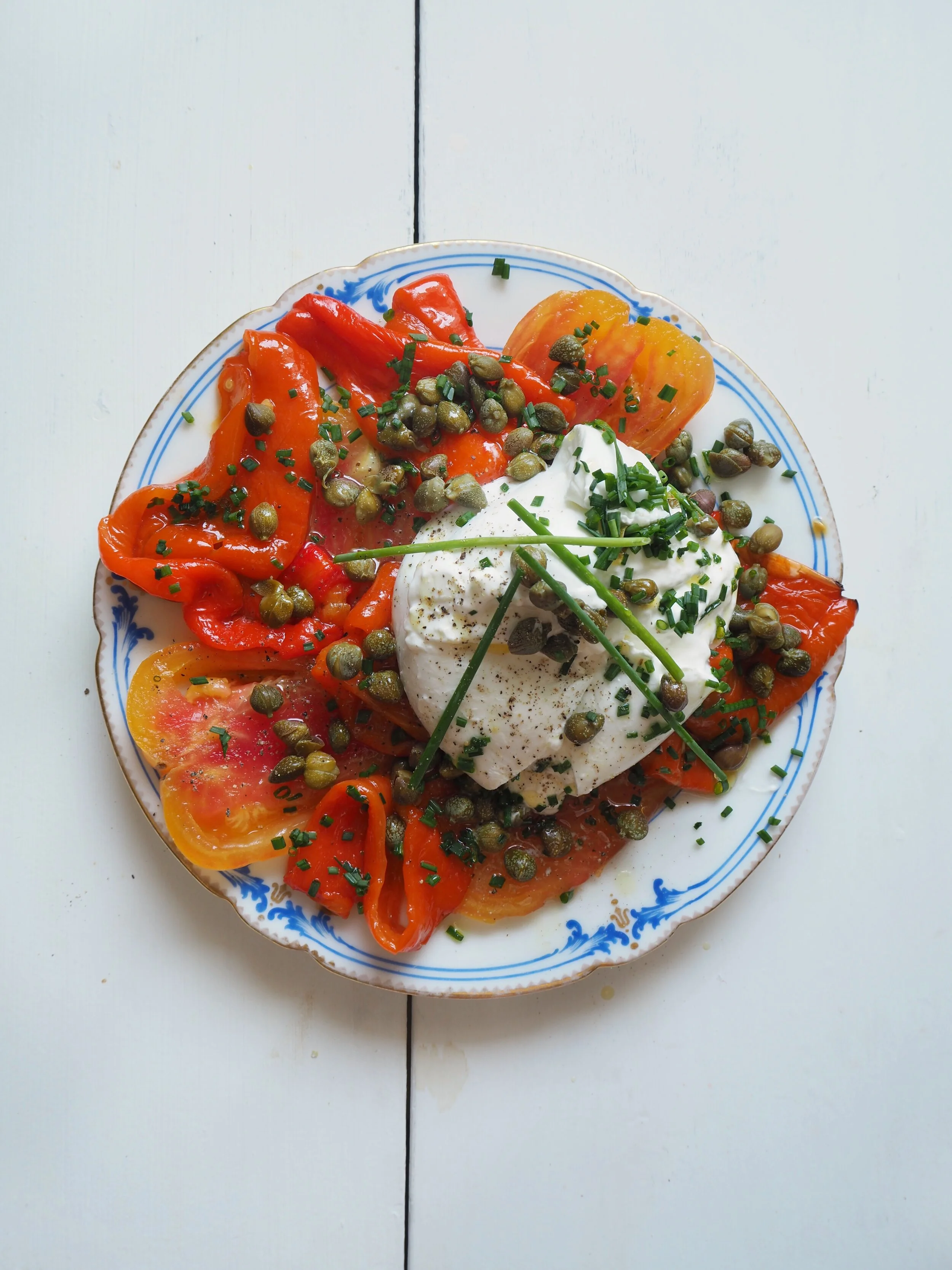 Roast Romano Pepper | Capers | Burrata