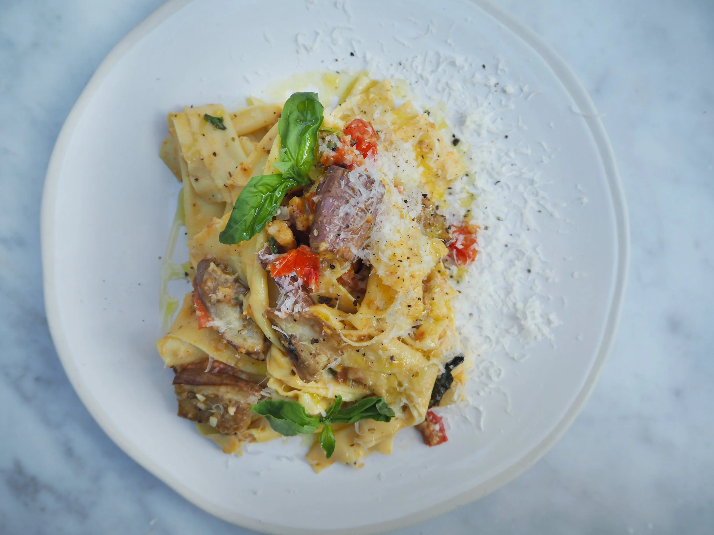 Aubergine Pappardelle