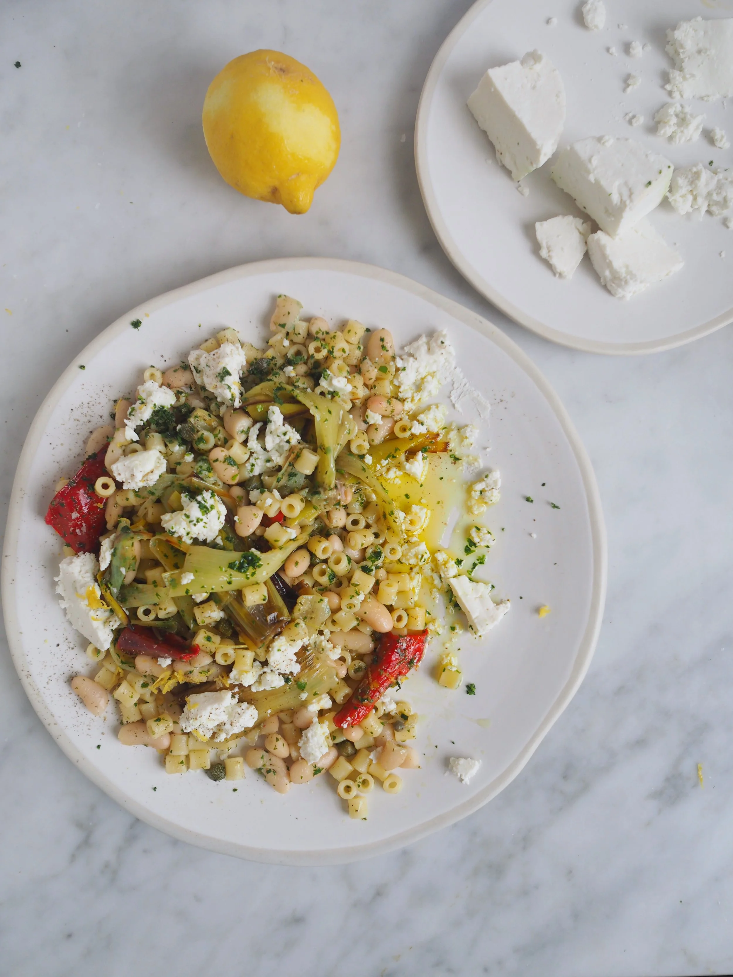 Lemon Chilli Tray Bake Pasta