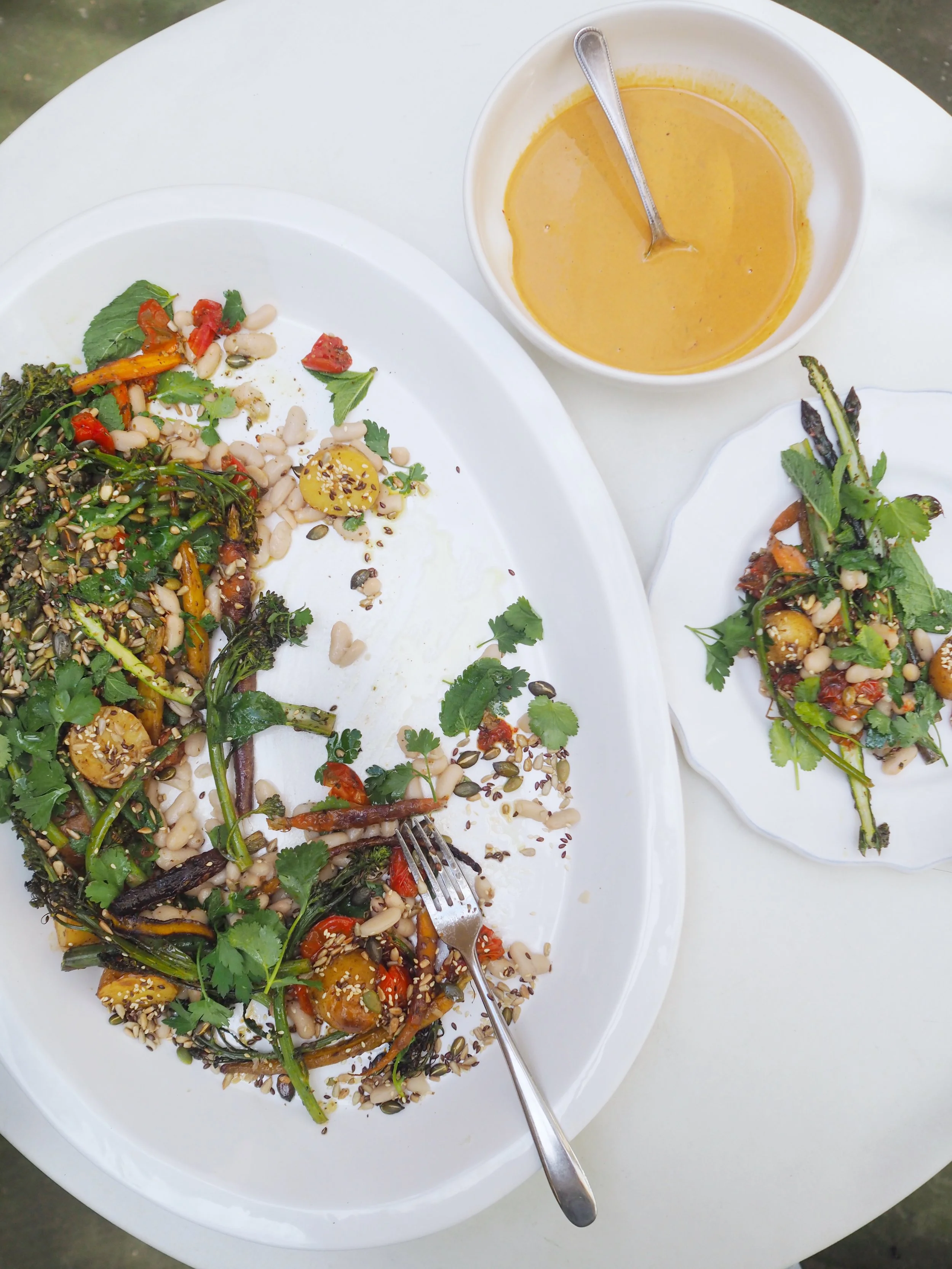 Picnic Tray Bake With Citrus, Harissa &amp; Tahini #AD