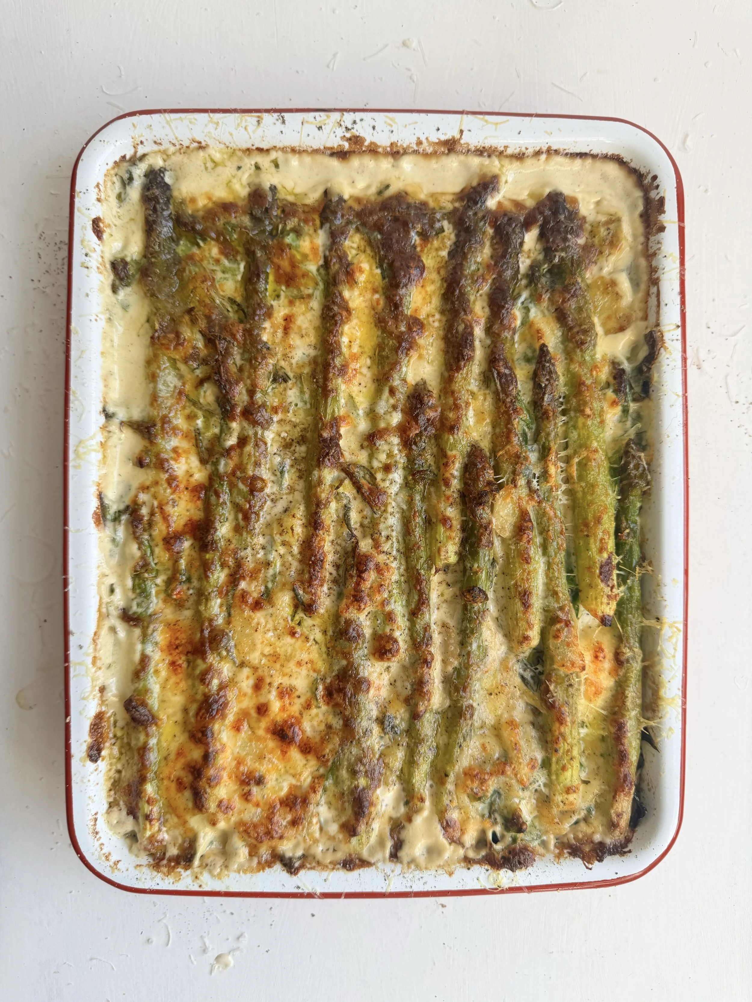Asparagus Spring Creamy Green Gratin