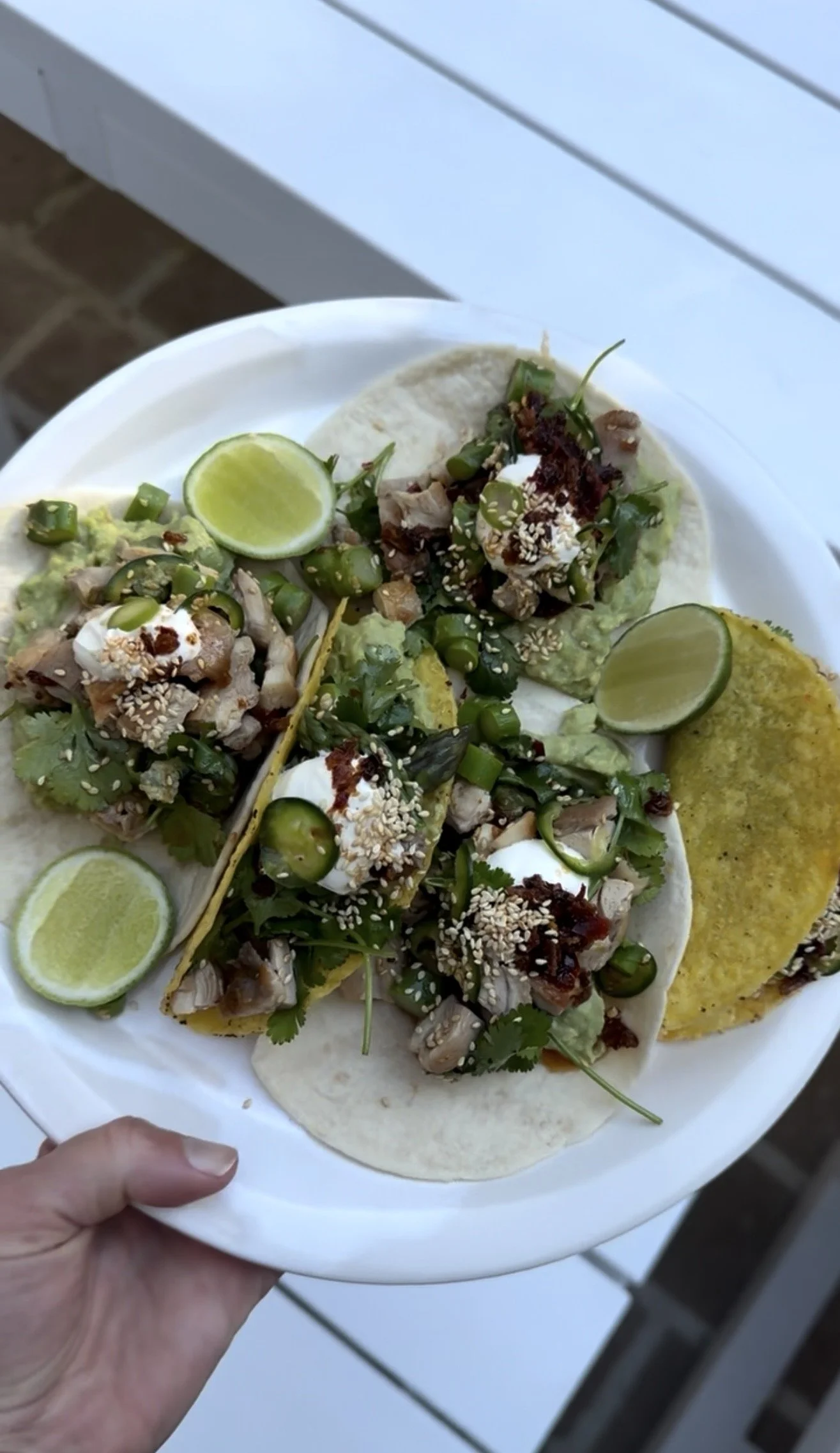 Fried Chicken Asparagus Tacos
