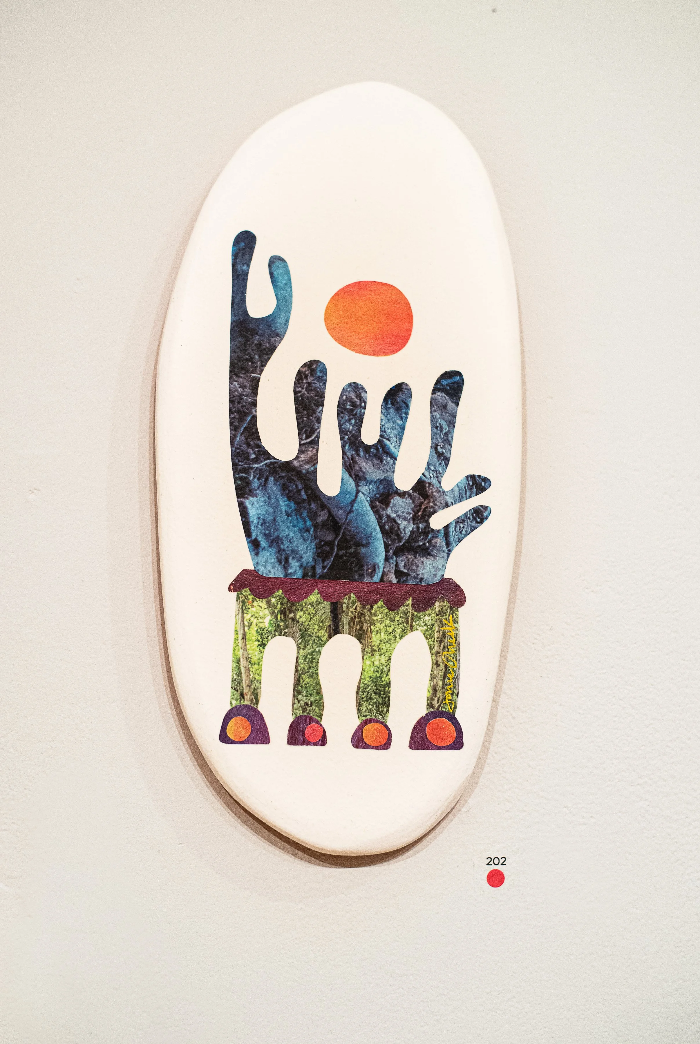 affordable art, plant painting, abstract nature collage, mid century modern art, whimsical painting, surreal painting