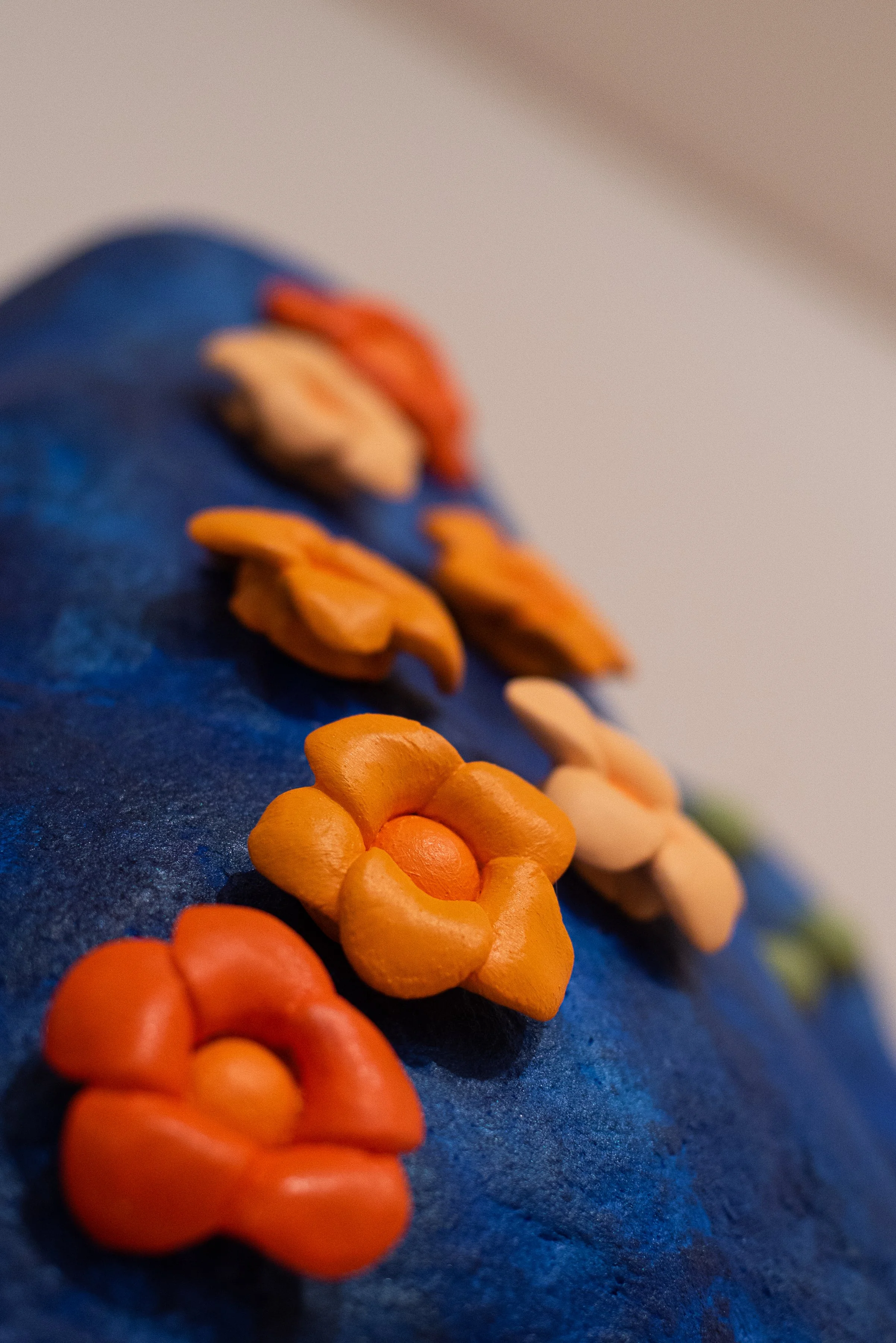 otherworldly art, reclaimed materials, wall sculpture, 3-D wall art, abstract art, plant and rock sculpture, cobalt blue wall art