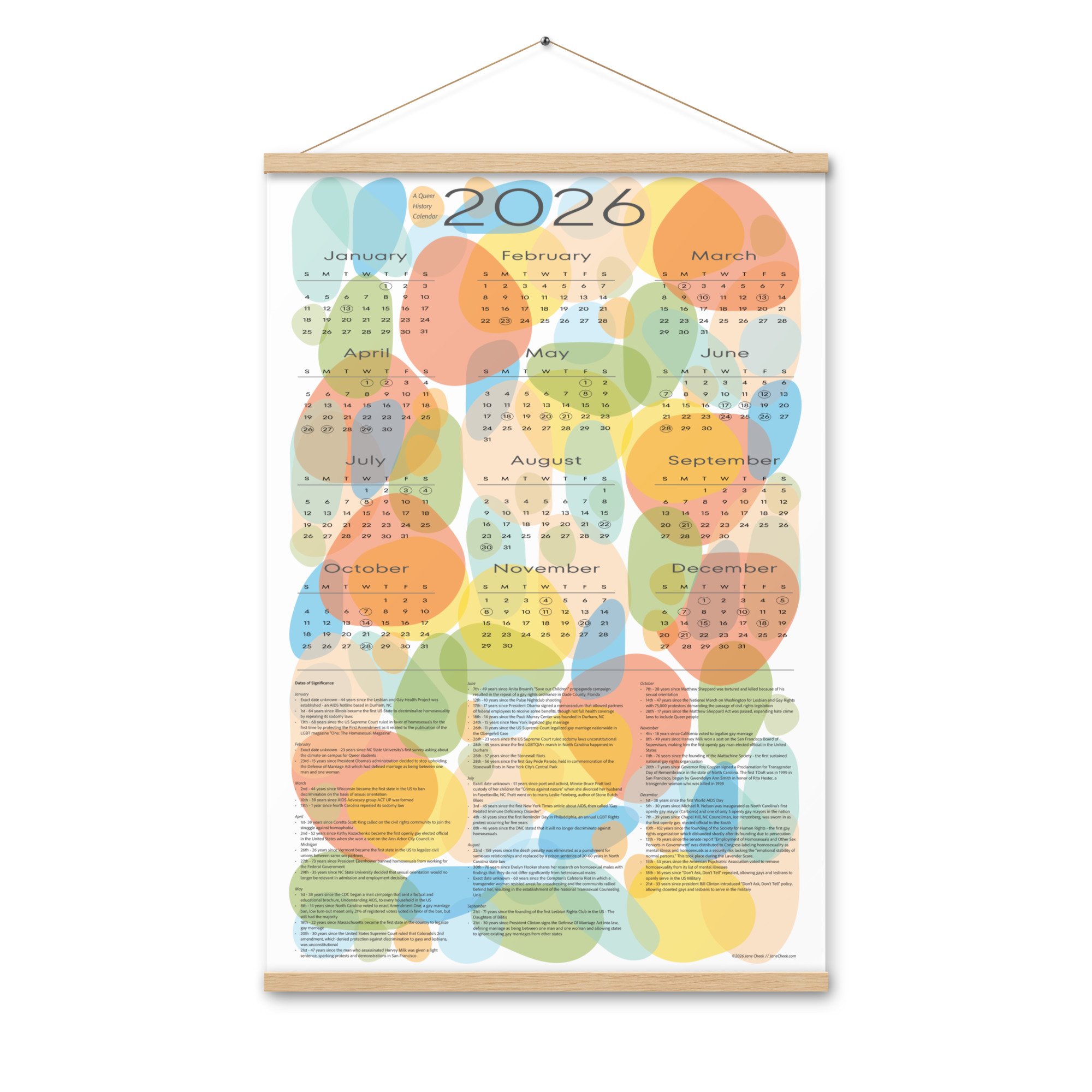 A Queer History Calendar 2026 - Poster Print
