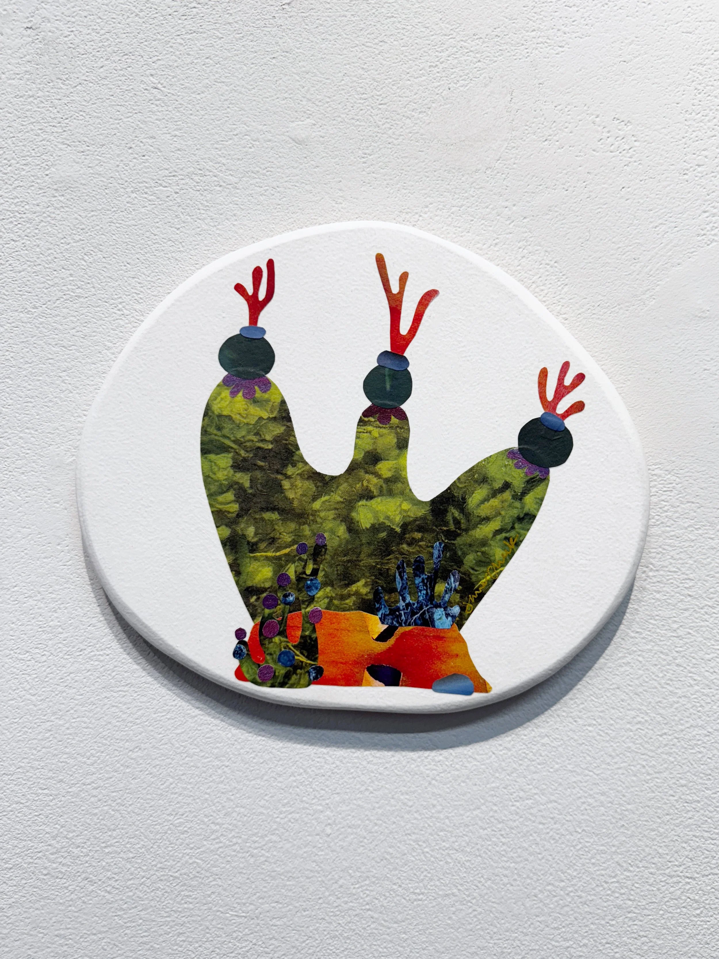 plant painting, surreal collage, installation artist Jane Cheek, mixed media art for sale, affordable art, Dr Seuss inspired art, underwater coral painting