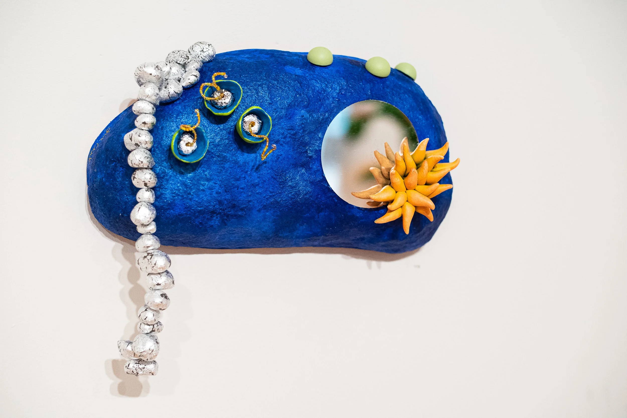 reclaimed materials, wall sculpture, 3-D wall art, abstract art, plant and rock sculpture