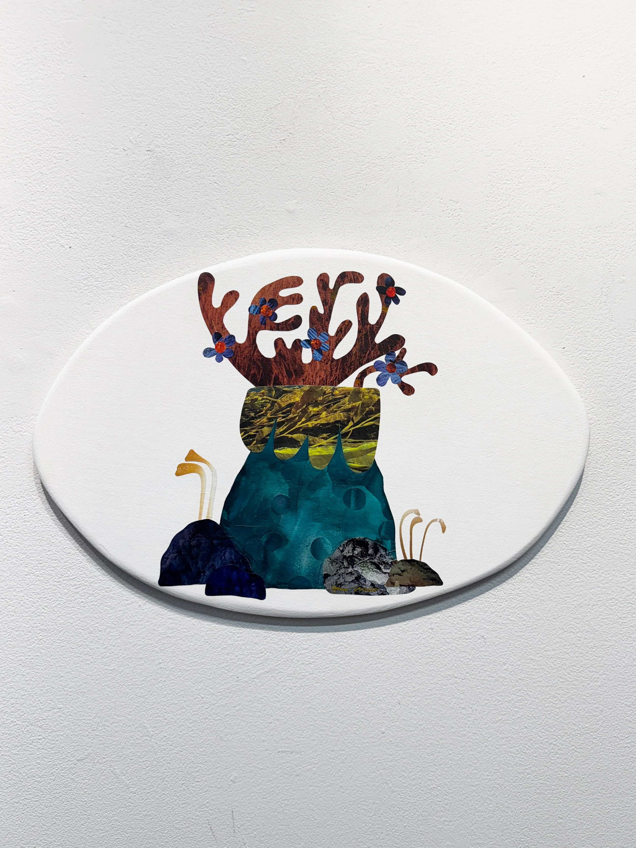 plant painting, surreal collage, installation artist Jane Cheek, mixed media art for sale, affordable art, Dr Seuss inspired art