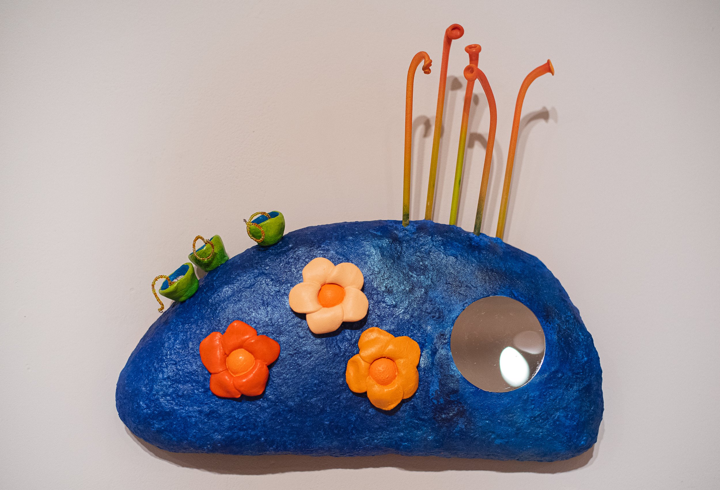 reclaimed materials, wall sculpture, 3-D wall art, abstract art, plant and rock sculpture
