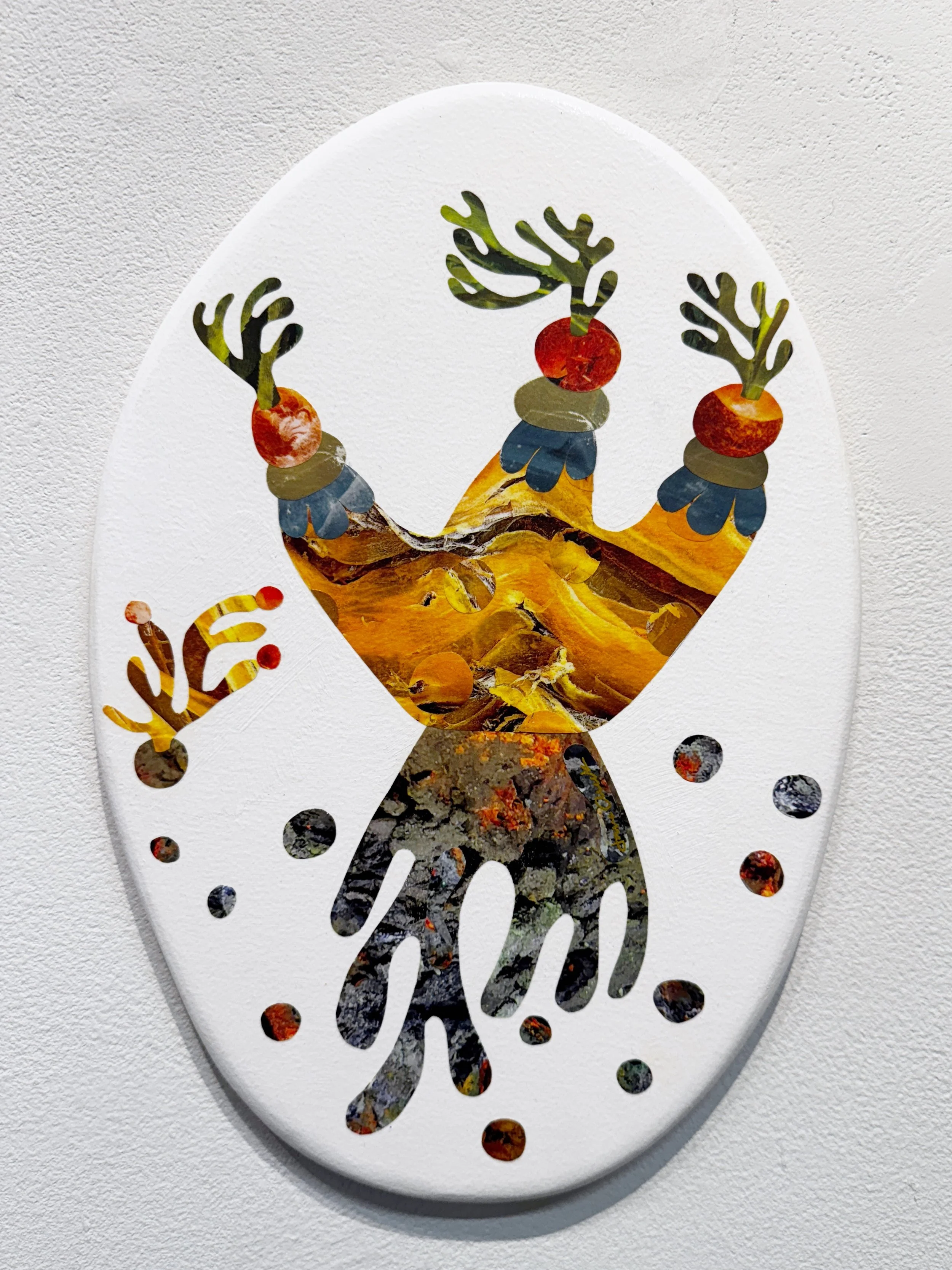 plant painting, surreal collage, installation artist Jane Cheek, mixed media art for sale, affordable art, Dr Seuss inspired art, underwater coral painting