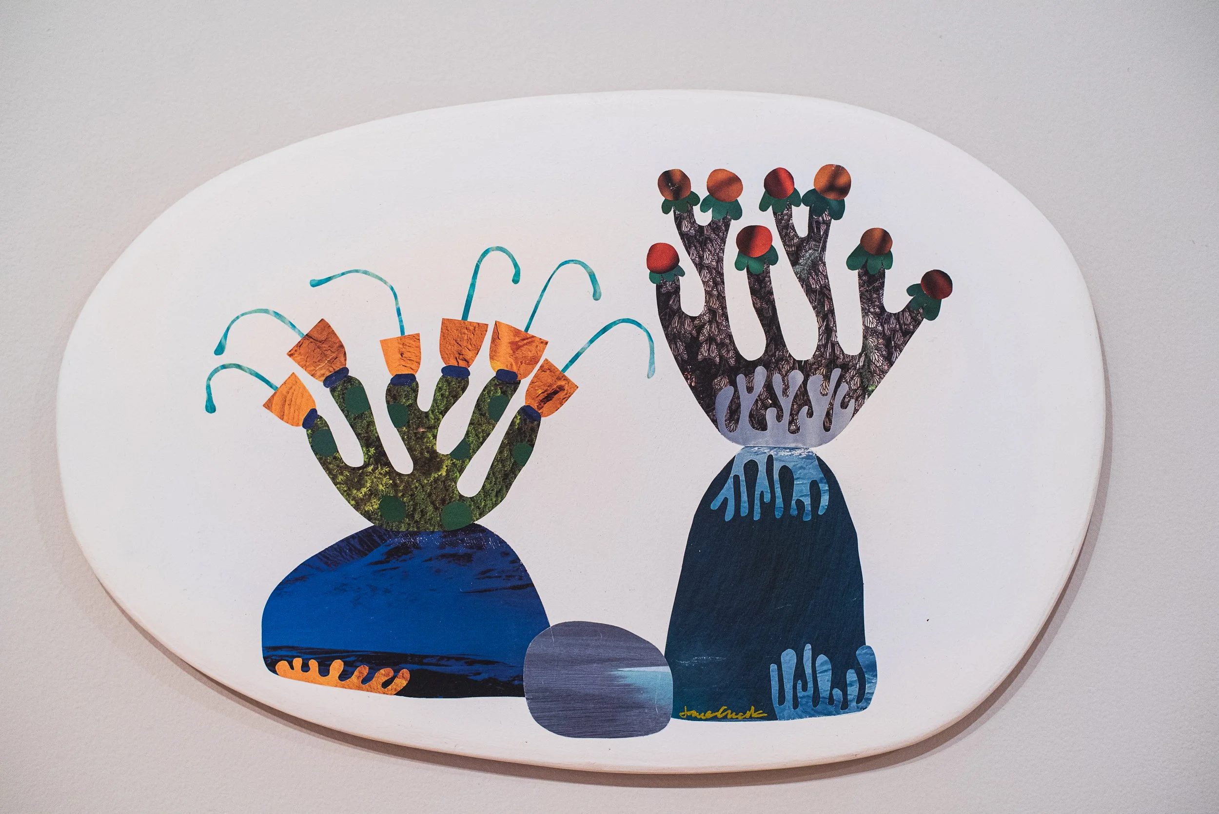 plant painting, surreal collage, installation artist Jane Cheek, mixed media art for sale, affordable art