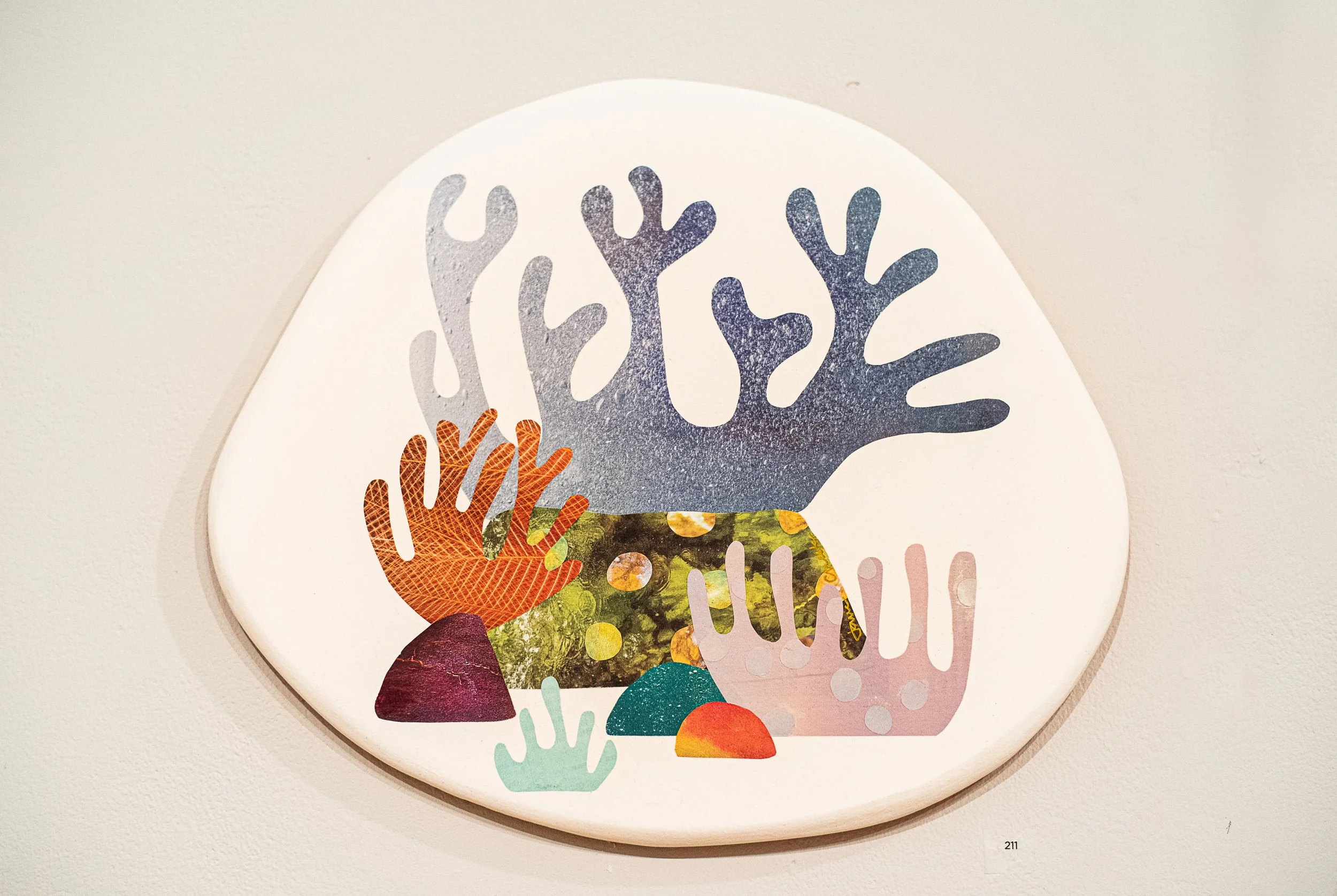 plant painting, surreal collage, installation artist Jane Cheek, mixed media art for sale, affordable art, Dr Seuss inspired art, underwater coral painting