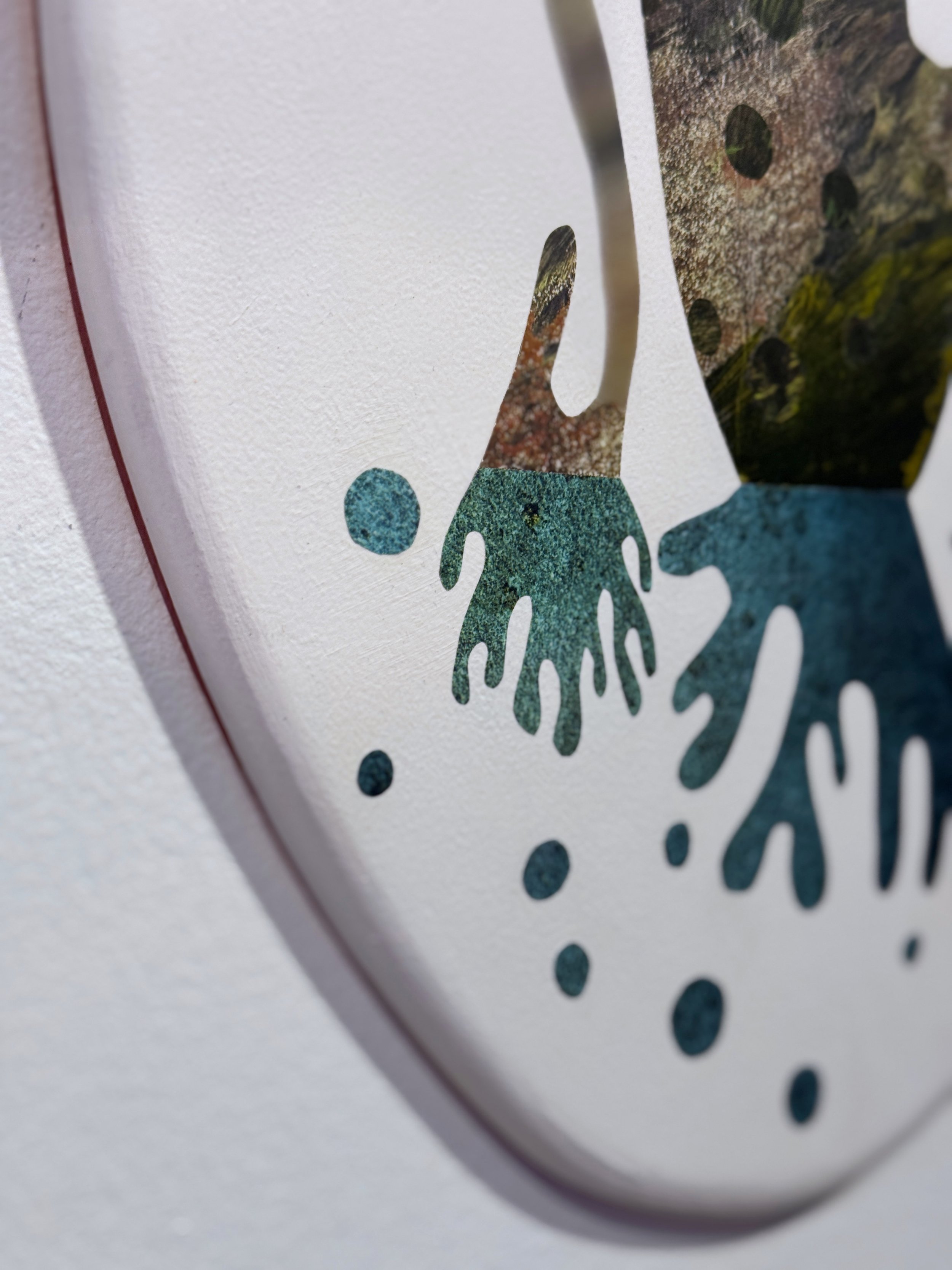 abstract surreal nature art, plant painting, surreal collage, minimalist art