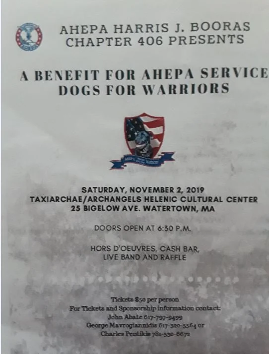 Ahepa Serivce Dogs For Warriors - Saturday November 2, 2019
