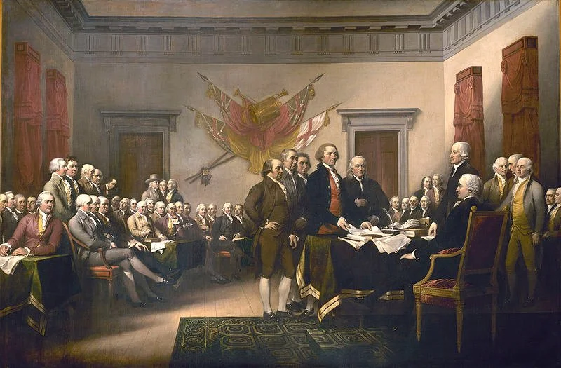 Signing The Declaration Of Independence Painting by John Trumbull