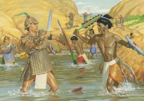 Nephite and Lamanite armies fighting.jpg