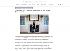 "9 Questions With People You Should Know" series features Tatiana Derovanessian of dreamliving|LA