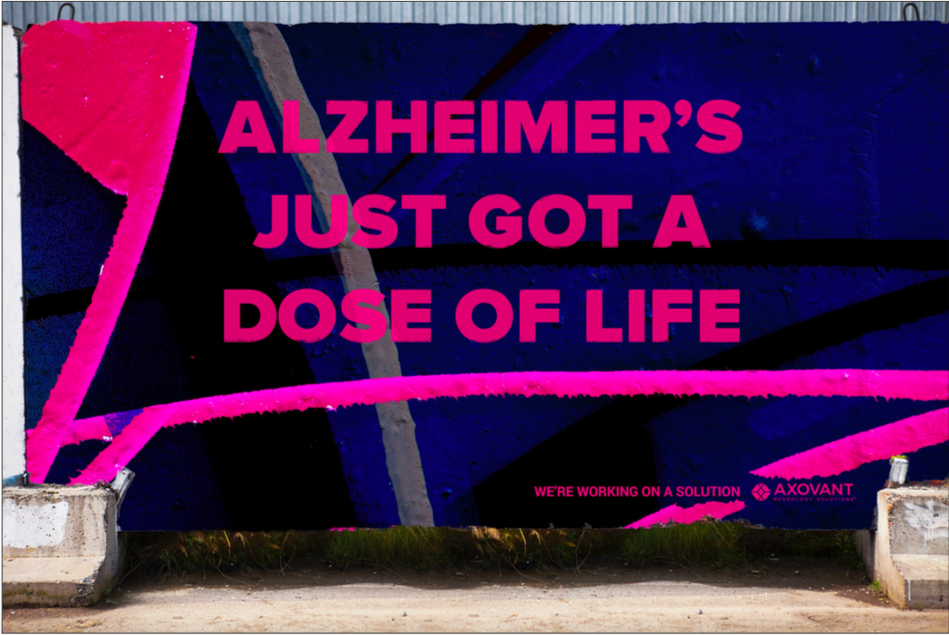   Then a dose of life!  On the last day of the week, the artists complete each piece with a surprise burst of color and change the title to “Alzheimer’s Just Got a Dose of Life.” Now, people can see a more optimistic depiction of the disease and envi