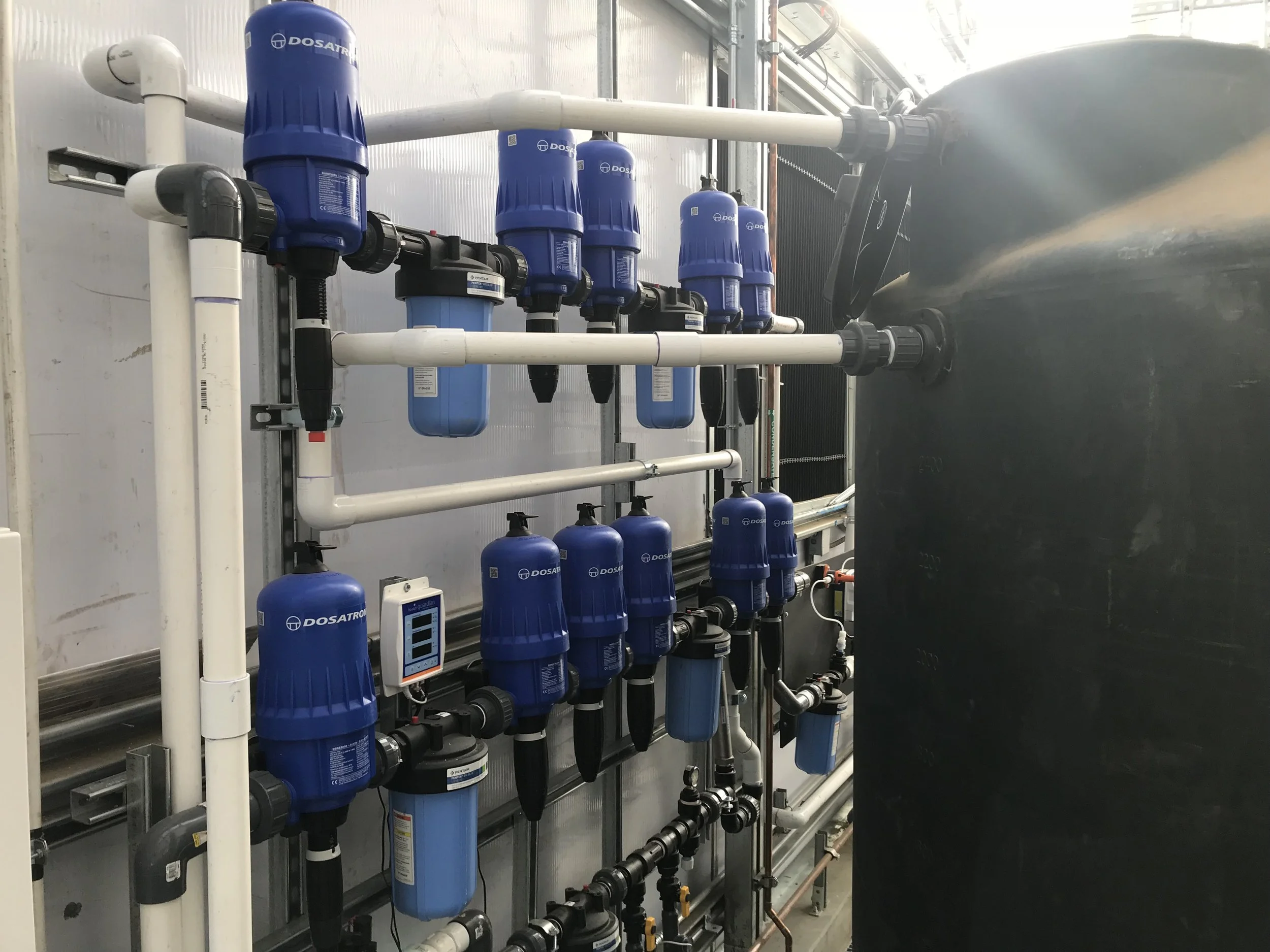 Dosatron Nutrient Injection installation by Green Dreams Construction - Monterey County