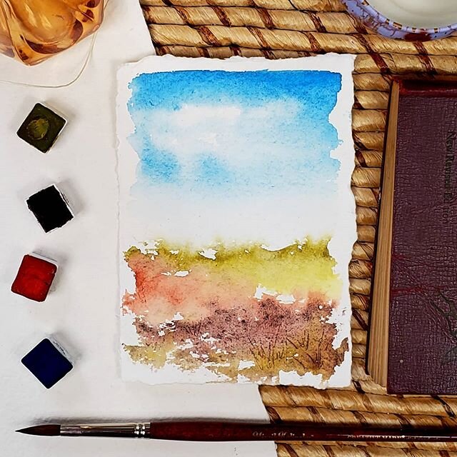 I just love loose landscapes so much. 💗
&bull;
&bull;
&bull;
🎨 @thesproutcreative After Party, Sprout Blue, Flame, and Live Oak (look at that texture! 😍)
&bull;
&bull;
Painted on @khadipapers &bull;
&bull;
&bull;
#watercolor #watercolours #thespro