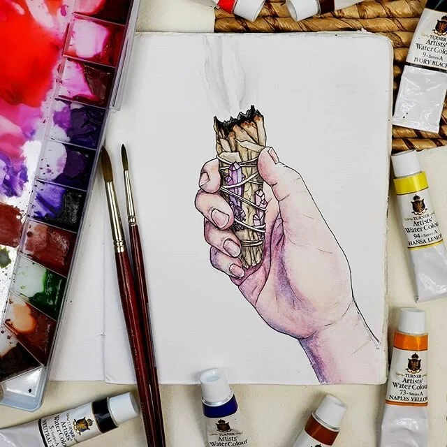 Is it just me, or has everyone else gone through more sage than normal during these past few months?
&bull;
&bull;
I painted this in March but only now realized I never officially posted it except in my stories. Besides painting a few sketchbook page