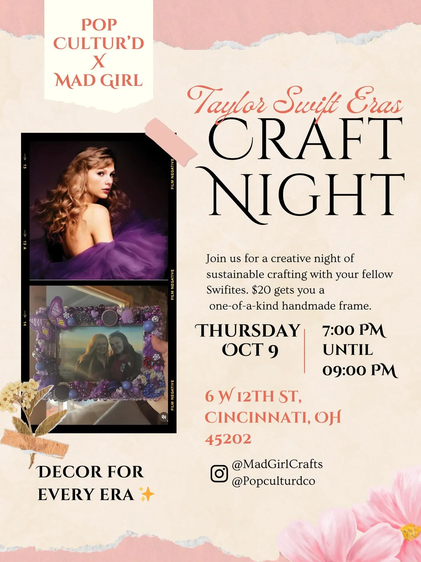 Are you ready for it? Celebrate Taylor week with a frame decorating class with @popculturdco 🌷

All decorating materials sourced sustainably 🫶 link in bio