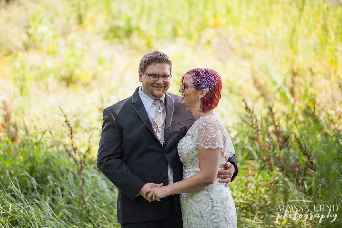 Shakopee Minnesota outdoor wedding portrait in a field