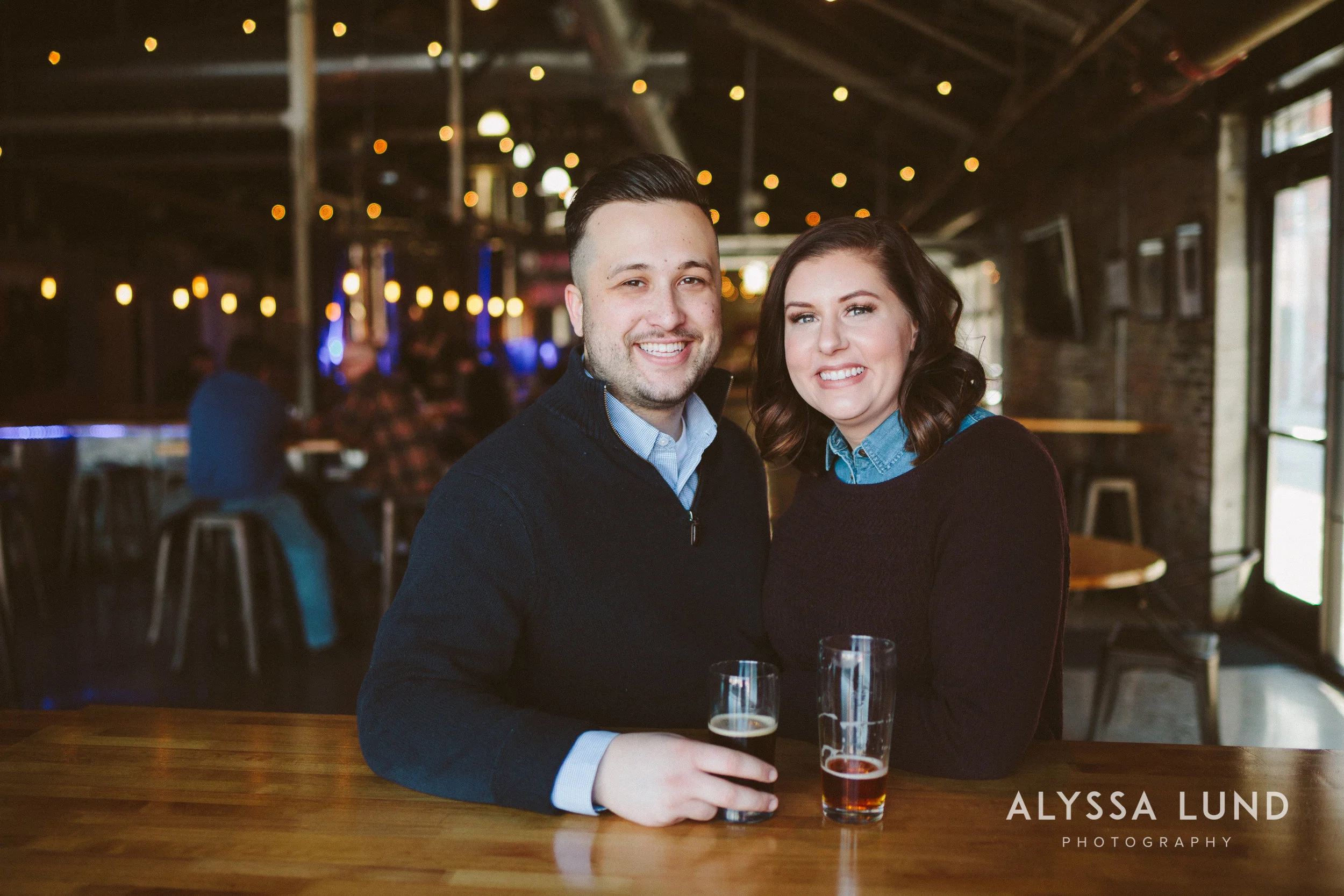 Brewery Engagement Portraits in St. Paul