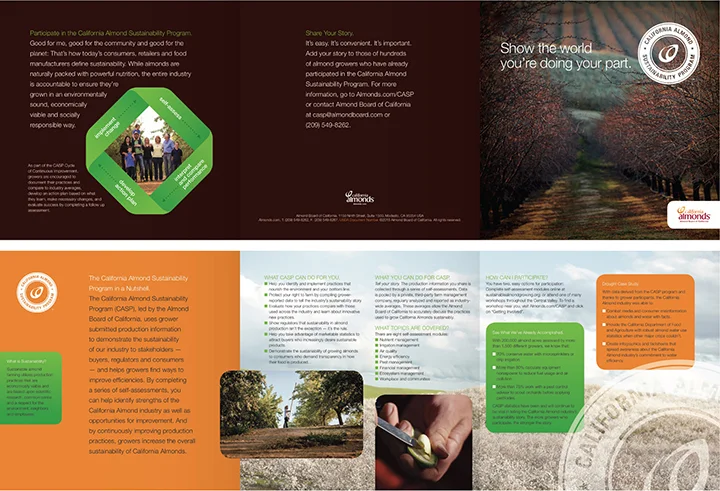 Almond Board of California sustainability brochure
