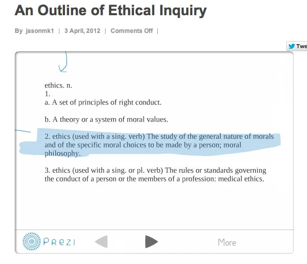 An Outline of Ethical Inquiry