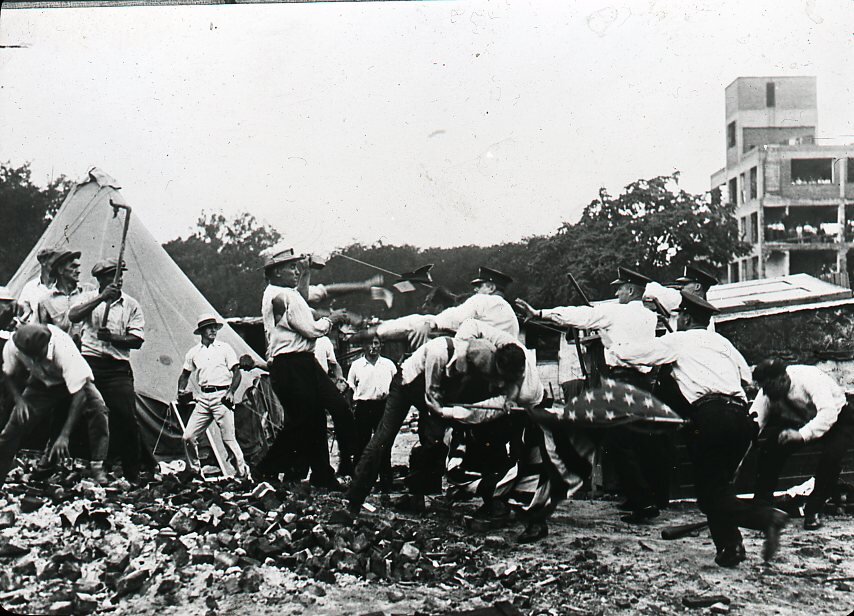 Washington Police Attempting to Remove Bonus Army Marchers, July 28, 1932