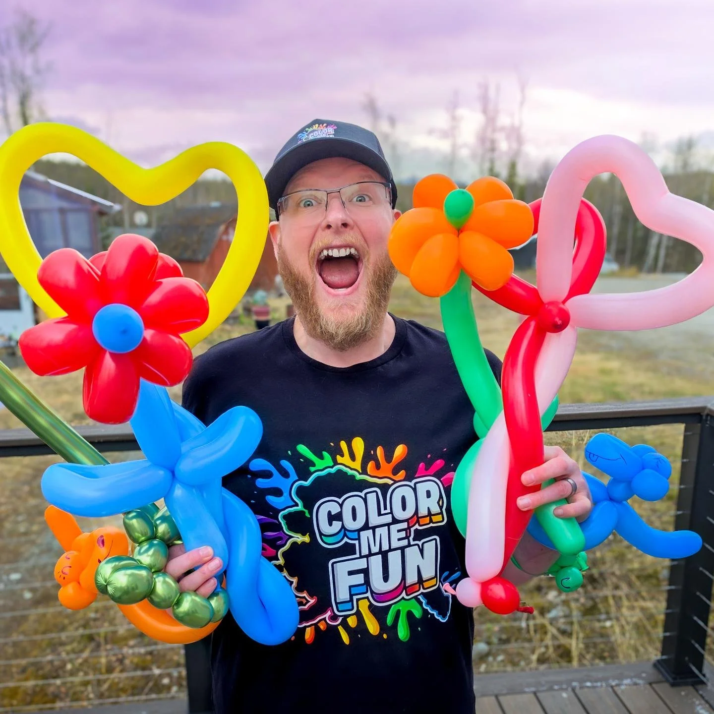 We are SO EXCITED to announce that our Fun Administrator is now learning to administer the fun with us in the field!! Phillip is training hard to become one of our newest balloon twisters and bring wild, happy, ultra entertaining energy to your next 