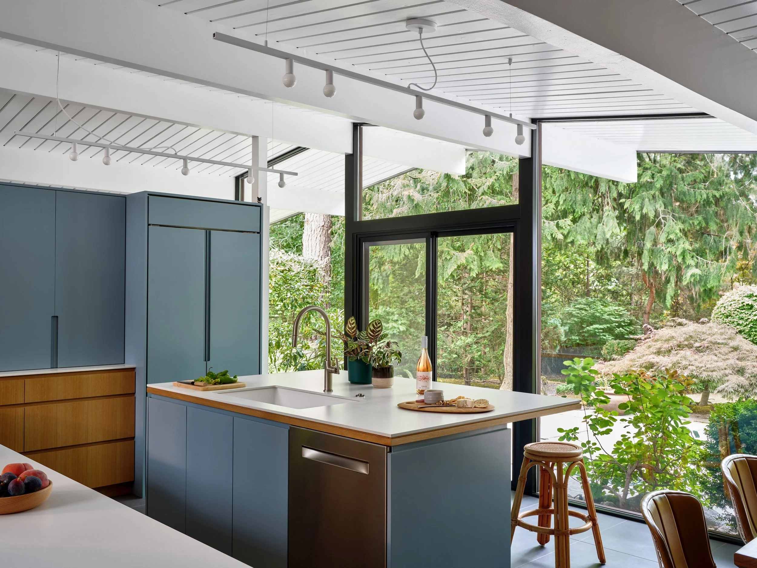 Rummer remodel kitchen with glass wall