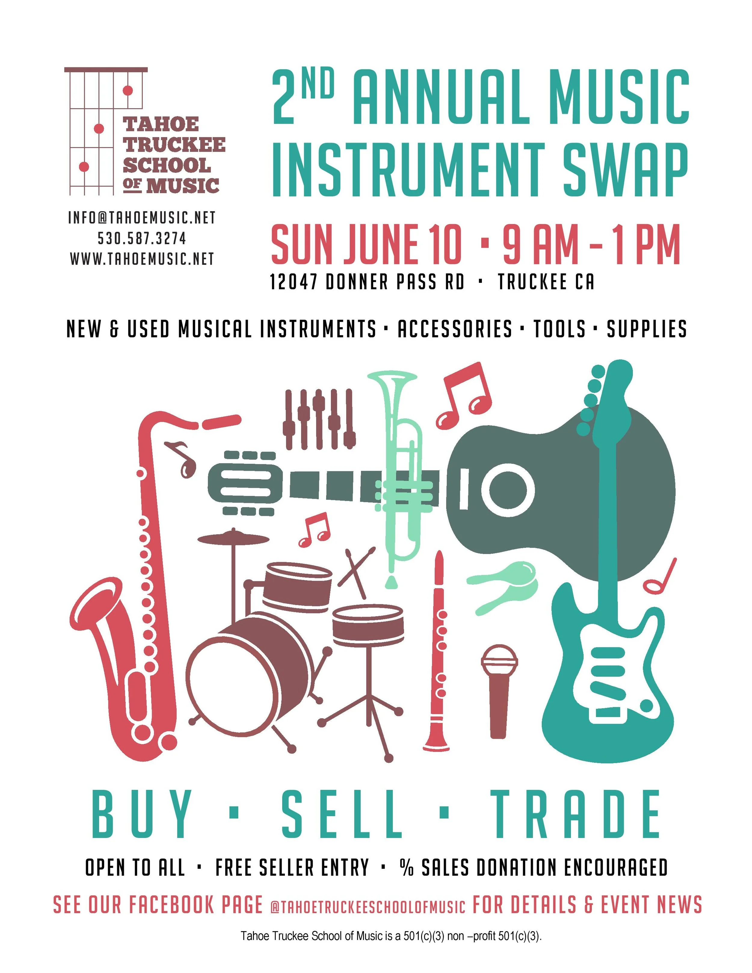 2nd Annual "Musical Instrument Swap" at Truckee Farmers Market