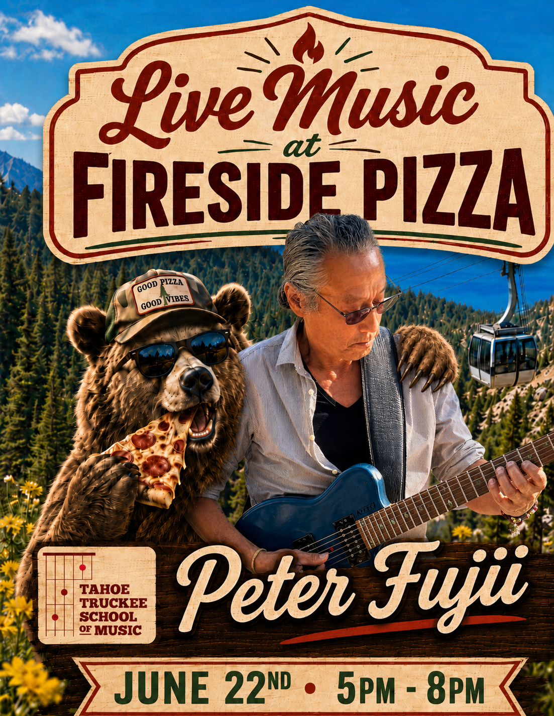 Peter Fujii at Fireside Pizza!  