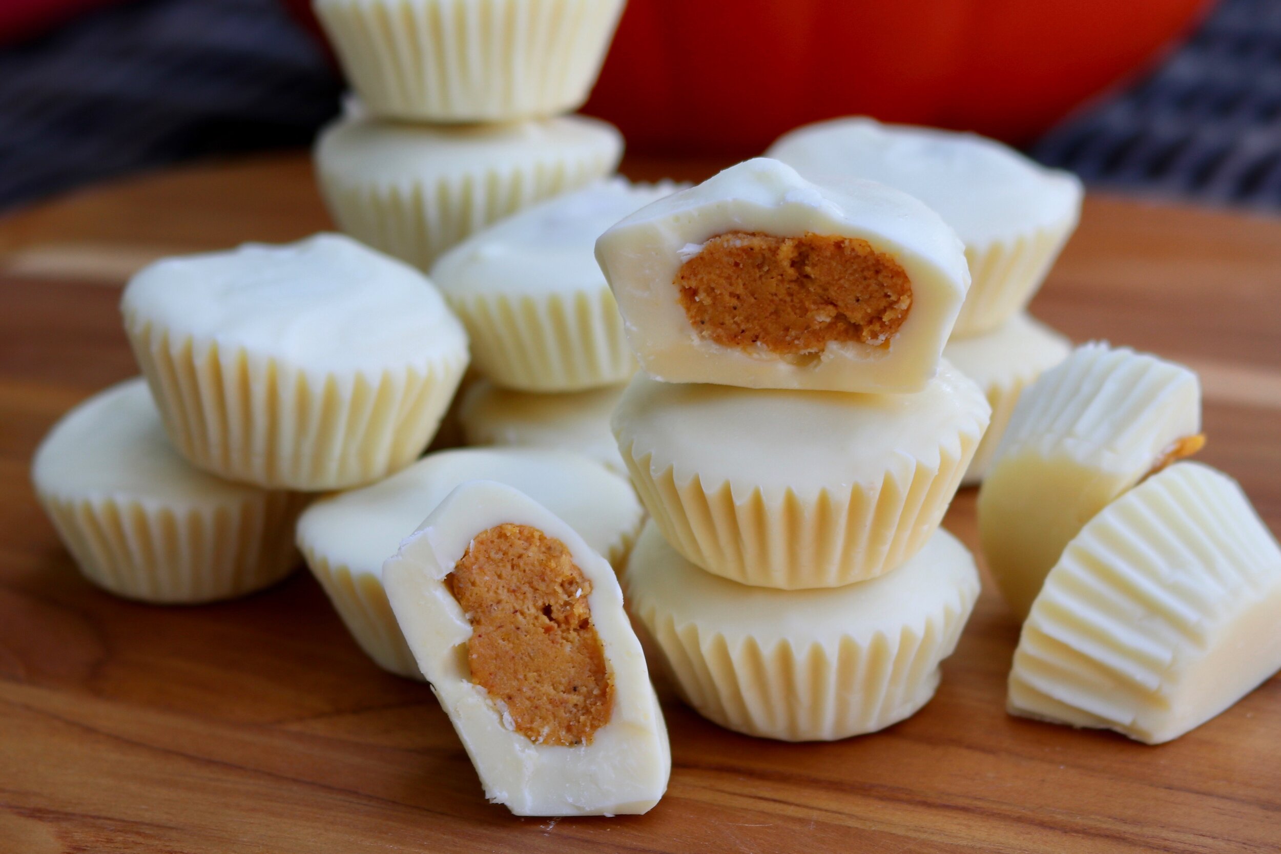 White Chocolate Pumpkin Cups