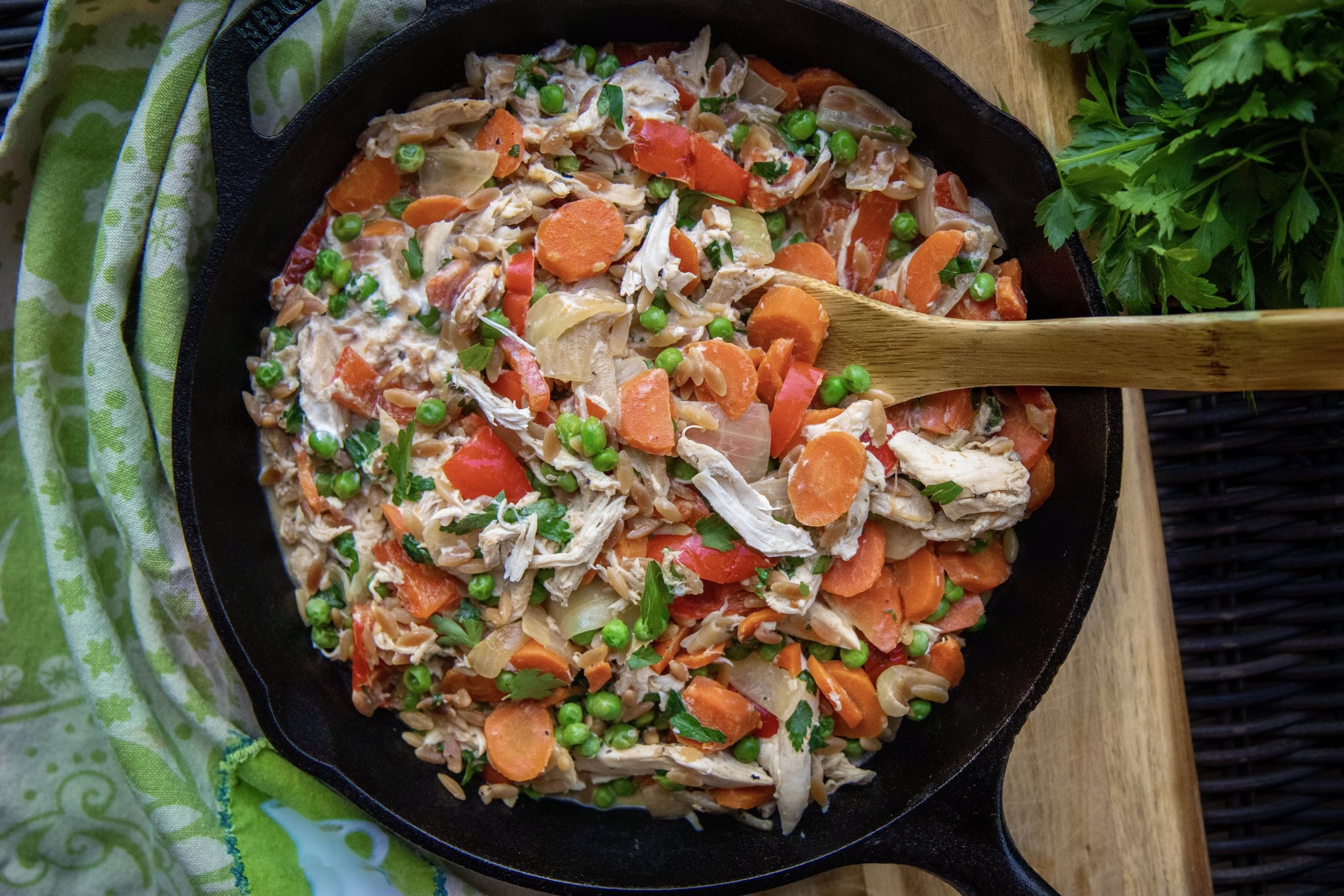 Toasted Orzo Chicken Skillet